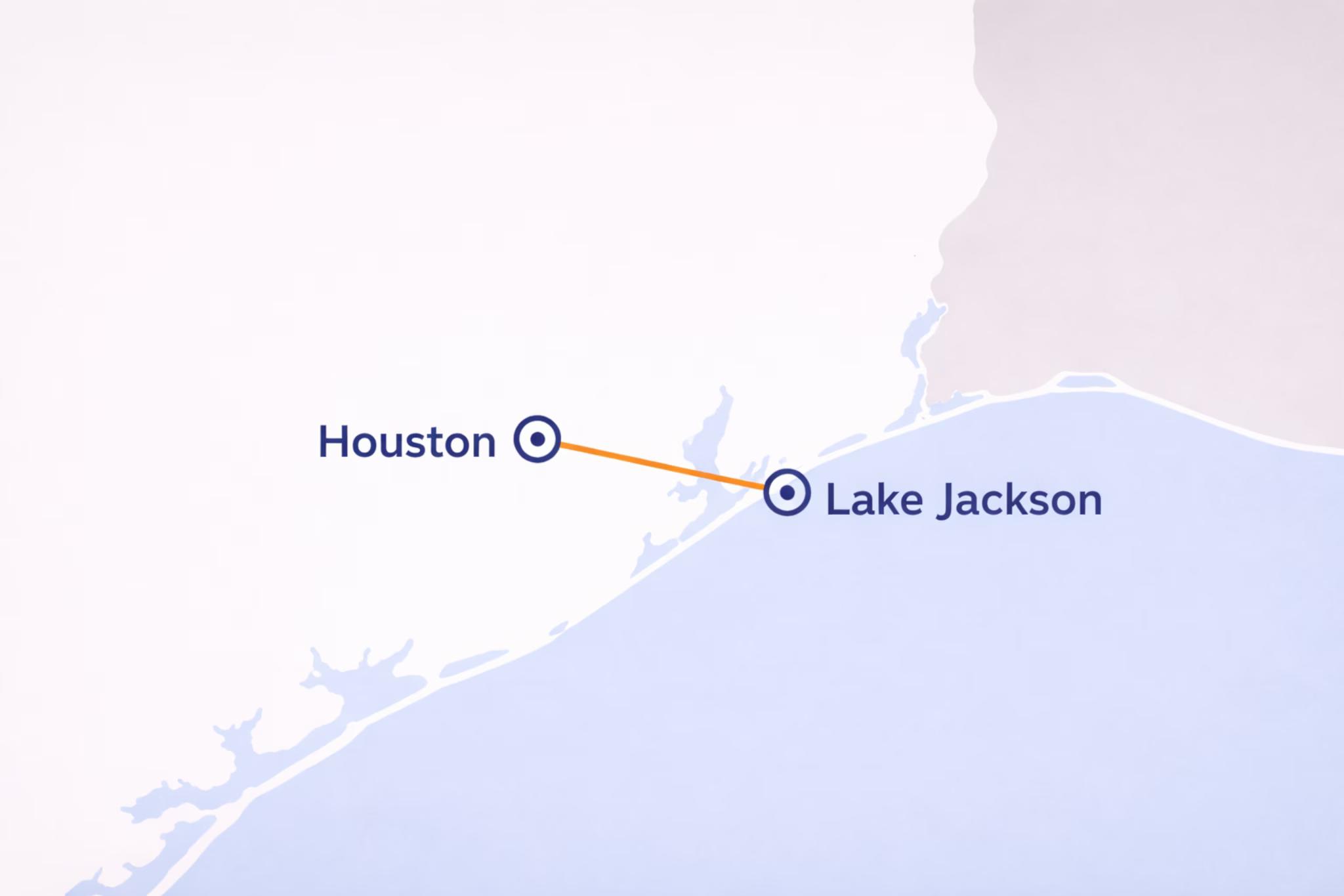 Direct Transportation to Lake Jackson Hotels, Business Districts, and Major Venues